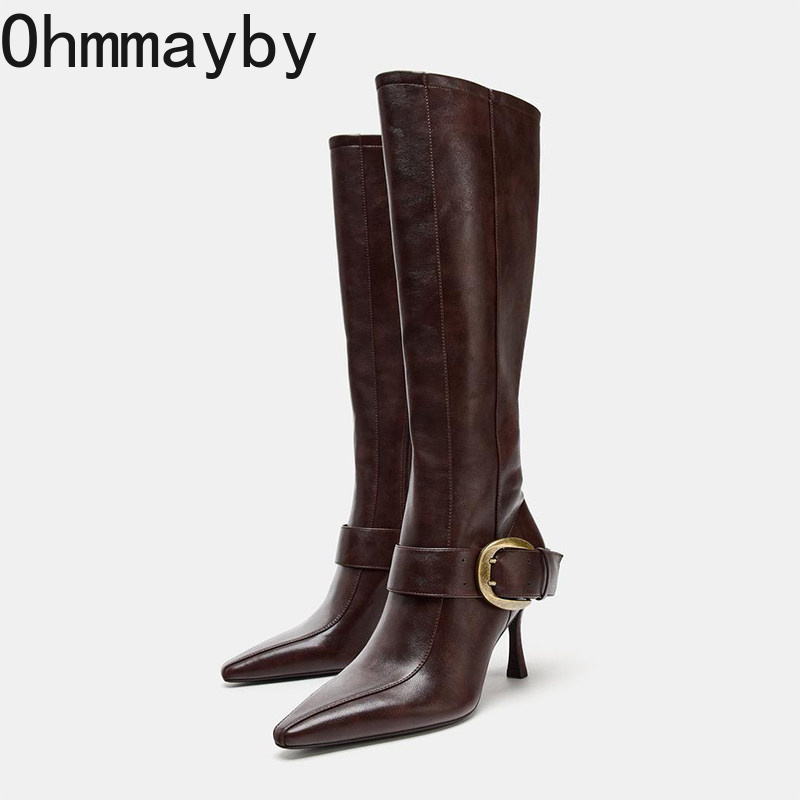 Women'S Fashion Knee High Boots - Women Pointed Toe Knee High Boots